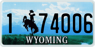 WY license plate 174006