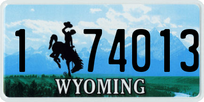 WY license plate 174013