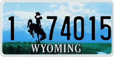 WY license plate 174015