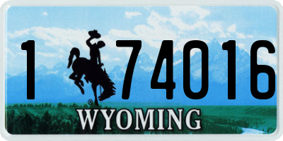 WY license plate 174016