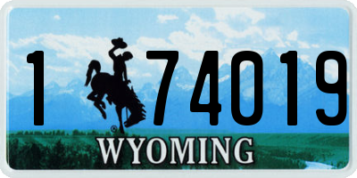 WY license plate 174019