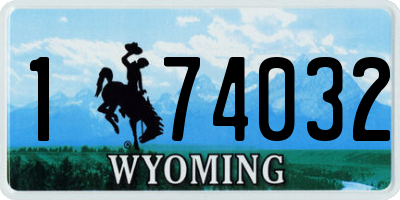 WY license plate 174032