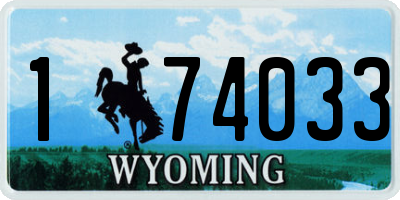 WY license plate 174033