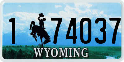 WY license plate 174037