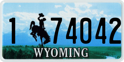WY license plate 174042