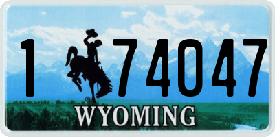 WY license plate 174047