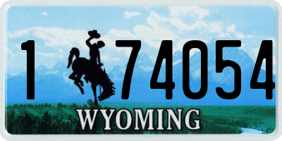 WY license plate 174054