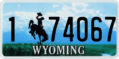 WY license plate 174067