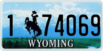 WY license plate 174069