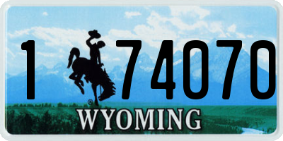 WY license plate 174070