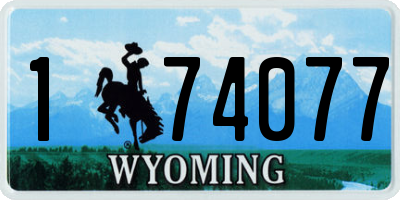 WY license plate 174077