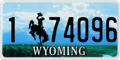 WY license plate 174096