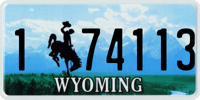 WY license plate 174113
