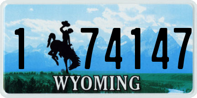 WY license plate 174147