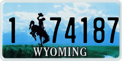 WY license plate 174187