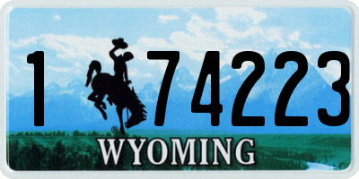 WY license plate 174223