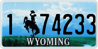 WY license plate 174233