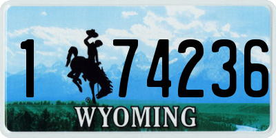 WY license plate 174236