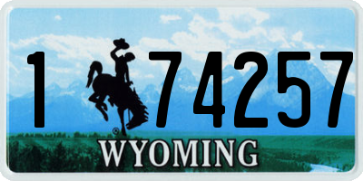 WY license plate 174257