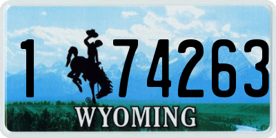 WY license plate 174263