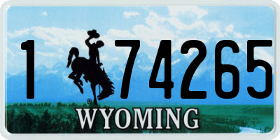 WY license plate 174265