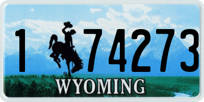 WY license plate 174273