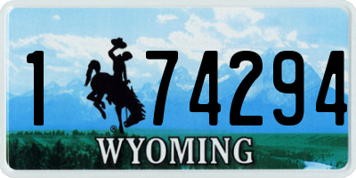 WY license plate 174294