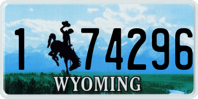 WY license plate 174296