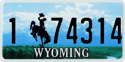 WY license plate 174314