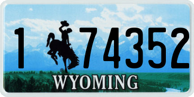 WY license plate 174352
