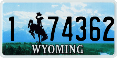 WY license plate 174362