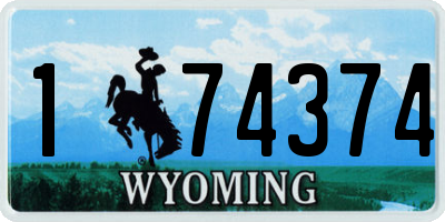 WY license plate 174374
