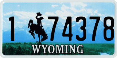 WY license plate 174378