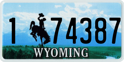 WY license plate 174387
