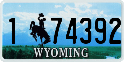 WY license plate 174392