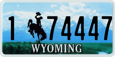 WY license plate 174447