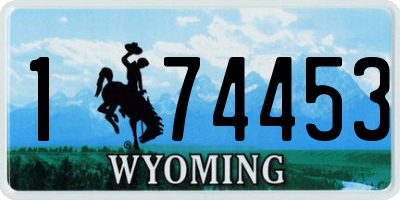 WY license plate 174453