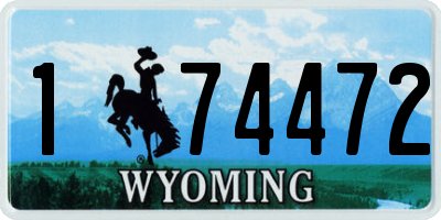WY license plate 174472