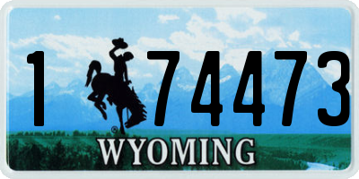 WY license plate 174473