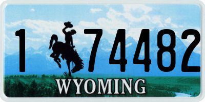 WY license plate 174482
