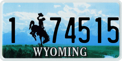 WY license plate 174515