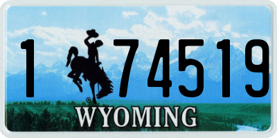 WY license plate 174519