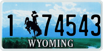 WY license plate 174543
