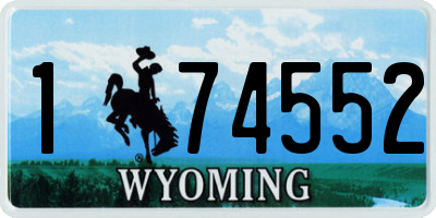 WY license plate 174552