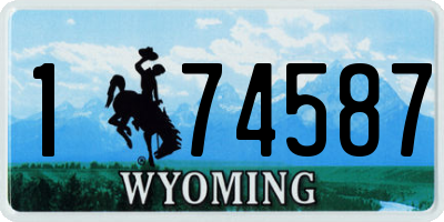 WY license plate 174587