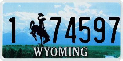 WY license plate 174597