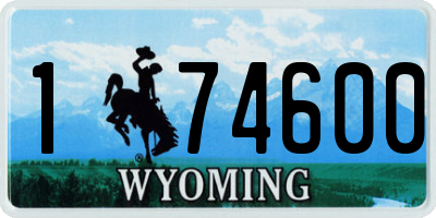 WY license plate 174600