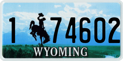 WY license plate 174602