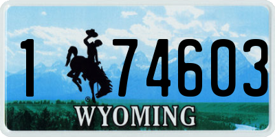 WY license plate 174603