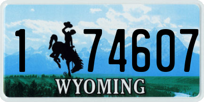 WY license plate 174607